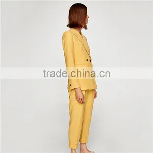 Lapel Collar Vent in the Back and Double Breasted Button-up Fastening Jackets thumbnail-3