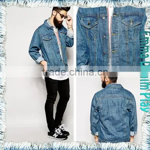 2016 New Korean Version Men Long Sleeves Denim Copper Button Jackets thumbnail-1