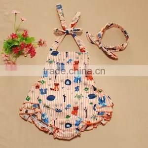 Animal Printed Toddler Ruffle Romper Dress thumbnail-1