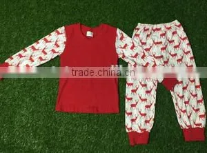 2016 Deer Patterns Christmas Pajamas Toddler Girl Clothes Boutique Childrens Clothes Sets Kids Clothing Wholesale thumbnail-1