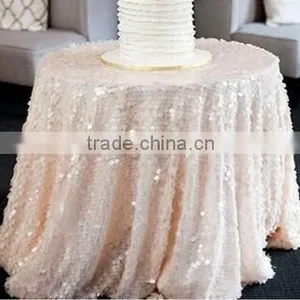 Wedding Blush Champagne Sequin Table Cloth thumbnail-1