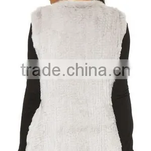 YR355 New Arrival Cheap Fur Vest Knitting/Australia Hot Sale Rabbit Vest thumbnail-5