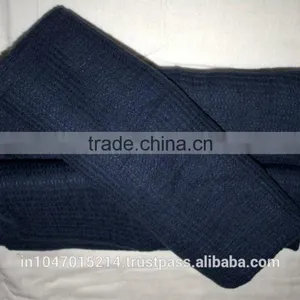 Hand Woven Organic Linen Dark Blue Waffle Towel thumbnail-1