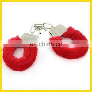 Red Black Pink Color Plush Sex Toy Handcuff thumbnail-2