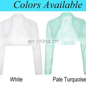 Belle Poque Womens Long Sleeve Cropped Black Lace Shrug Bolero BP000339-1 thumbnail-6