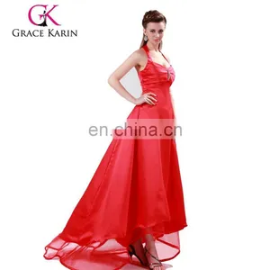 2015 Long Evening Dresses Grace Karin Halter Red Dresses Evening CL4420 thumbnail-1