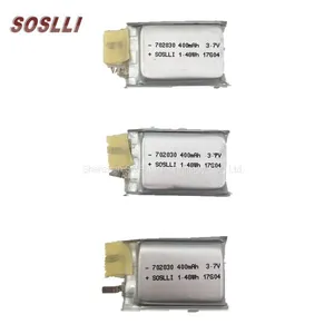 SOSLLI Rechargeable 702030 3.7v 400mah Lipo Battery for Wearable Device With Great Price thumbnail-1