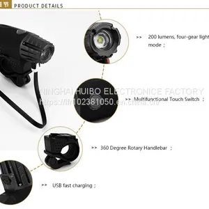 USB Rechargeable Bicycle Headlamp, Tail Lamp, Safety Warning Lamp, Flash Lamp thumbnail-2