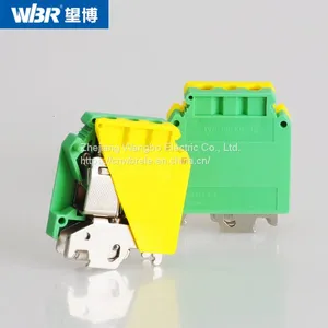 Yellow-green Ground Terminal USLKG35 Cable Connector DIN Rail Terminal thumbnail-4
