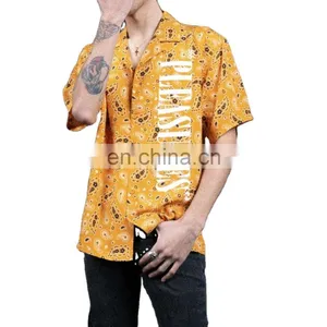 Diznew Factory Wholesale Button up Short Sleeve Shirt Custom Print Mens Shirts thumbnail-1