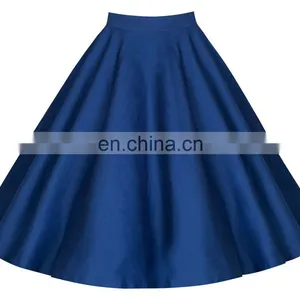 2020 New Arrivals Women Solid Color A-Line Skirts Ladies Casual Skirts Women Casual Dress thumbnail-4