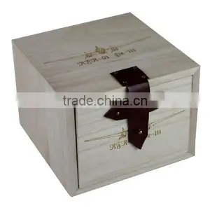 Custom Logo Natural Color Solid Wooden Watch Gift Box,sliding Wood Watch Boxes thumbnail-1