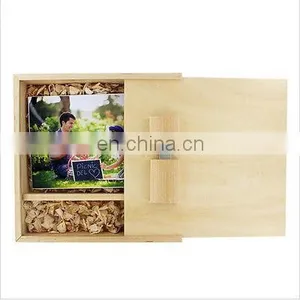 Maple Wood USB Flash Drive 3.0 Engrave Custom Logo Photo Album Box 18*17*5.5cm thumbnail-2