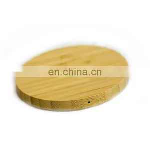 Wireless Charger 2019 Trendy Product Wireless Charger Phone Charging Station for IPhone Round Wooden Wireless Charger thumbnail-3
