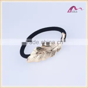 Yiwu Women Fashion Design Leaf Decoration Elastic Hair Band thumbnail-1