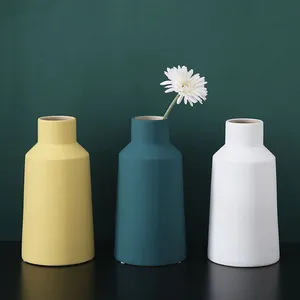 Morandi Color Table Decoration Small White Ceramic Vase, Creative Design thumbnail-1