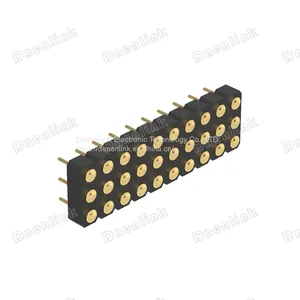 Dnenlink 3.00mm Pitch Triple Row H2.5mm Concave Contact Straight Female Header SMT Type PogoPin Header thumbnail-4