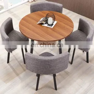 China Factory Luxury Saving Place Coffee Table Sets Leisure Modern Round 4 Seaters Dining Tables thumbnail-1