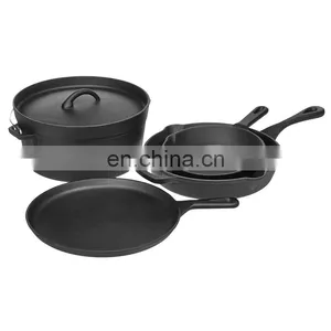 Non Stick Camping Cookware 5qt 3 Leg Cast Iron Dutch Oven thumbnail-1