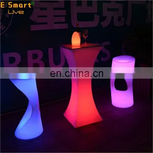 Wireless Morden Outdoor Furniturewholesale High Quality Led Rechargeable Luminous Tables and Chairs Colorful Light up Sofa Chair thumbnail-2