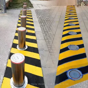 Pedstrian Driveway Anti-theft Security Barrier 304 Stainless Steel Automatic Pop Up Access Control Lifting Bollard With Mini Box thumbnail-4