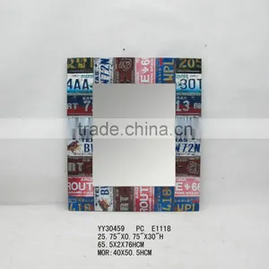 Vintage Rectangle Shape Metal Wall Mirror thumbnail-1