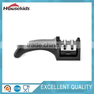 Kitchen Knife Sharpener 2 Stage Easy Grip Black Grey Finish Sharpening & Honing Straight Edge Stainless Steel Knives thumbnail-3
