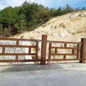 Cement Imitation Wood Fence, Imitation Vine Ancient Wood Bark Concrete Railing, for Scenic Spots, Bridges, New Rural Areas, Rivers, Fishponds thumbnail-1