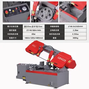 Hongshengjie 4028 Horizontal Semi-automatic Metal Band Saw Machine Cuts Round Steel Square Metal Materials thumbnail-3