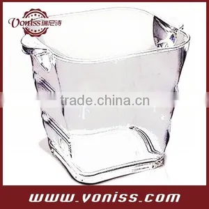 AS and Acrylic Square Wine Bucket, Plastic Ice Bucket, Clear,5L thumbnail-1
