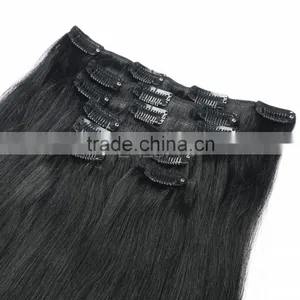 Unprocessed Indian Natural Black Clip in Hair Extensions Supplier's Choice thumbnail-4