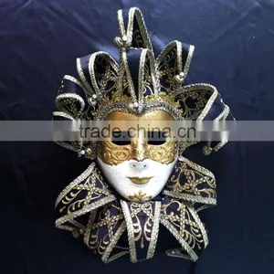 Full Face Paper Pulp Madri Gras Mask Venetian Style thumbnail-1