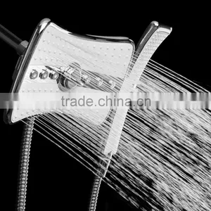 Rainfall Massage Jets Dual Function Overhead Shower Head Handheld Wand Combo Set thumbnail-3