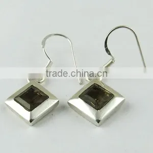 Breath Of Love ! Smoky Quartz 925 Sterling Silver Earring, Gemstone Silver Jewelry, 925 Silver Jewelry thumbnail-1