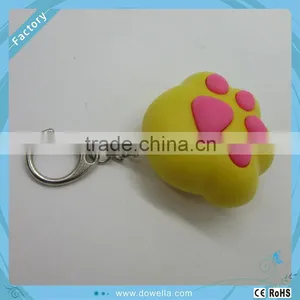 Hot LED Light Paw Shape Plastic Custom Sound Keychain thumbnail-2