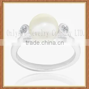 Black Pearl Rings 925 Stereling Sliver Jewelry Rings for Women Wedding Rings thumbnail-5