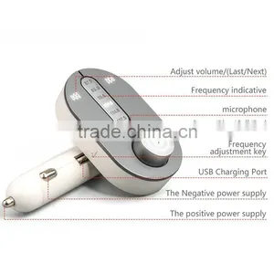 Car MP3 Player With Bluetooth Car Kit Handsfree FM Transmitter With Car Charger thumbnail-3