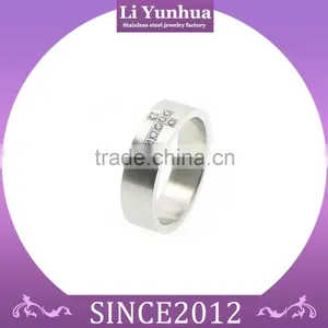 Affordable Wedding Rings Cheap Wholesale Stainless Steel Diamond Ring With Cross Shaped Stone Setting thumbnail-2