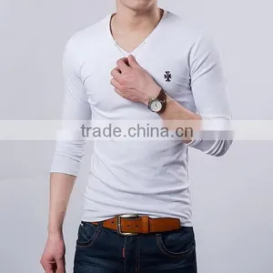 Design New Products Printing Stylish v Neck Men T-shirt thumbnail-4