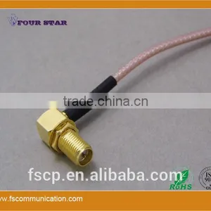 RG316 Cable Assembly With SMA RP-Female Bulkhead Right Angle to SMA RP-Male Connector thumbnail-2