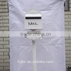 Foshan JHC-1022B Post Mounted Aluminum Mailbox/Decorative Letterbox/Outdoor Standing Postbox For Garden With Newspaper Holder thumbnail-6