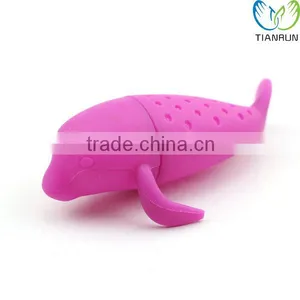 New Design Popular Gift Silicone Pink Dolphin Shape Tea Infuser thumbnail-1