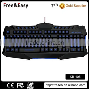 Multimedia Colorful Led Backlit Ergonomic Computer Keyboard thumbnail-3