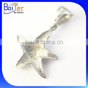 Rhodium Plated Starfish Jewelry 925 Sterling Silver Synthetic Opal Starfish Pendant Necklace thumbnail-2