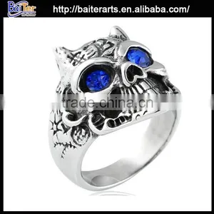 Wholesale Titanium 316L Stainless Steel Skull Wedding Rings thumbnail-4