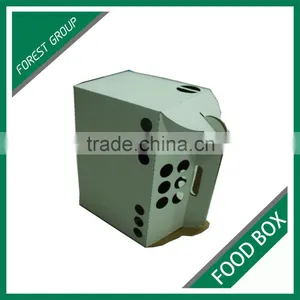 WHITE PLAIN CORRUGATED FOOD BOX FOR SHIPPING HAMBURGER WITH CUSTOM LOGO AND PRINT thumbnail-3