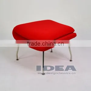 Replica Womb Chair Foot Stool - Red Wool Fabric thumbnail-3