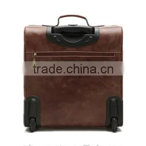 2016 Hot Selling Mens Leather Rolling Duffel Suitcase Bag for Short Traveling thumbnail-2