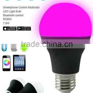 E27 Music Alarm Group Bluetooth E27 Dimmable 16Million Colors Smart LED Light Bulb 85-265v thumbnail-3