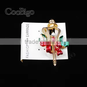 Fashion Jewelry Charming Chirstmas Candle Lamp Pin Brooch Gold Plated Party Gift Promotion Apparel Accessories thumbnail-1